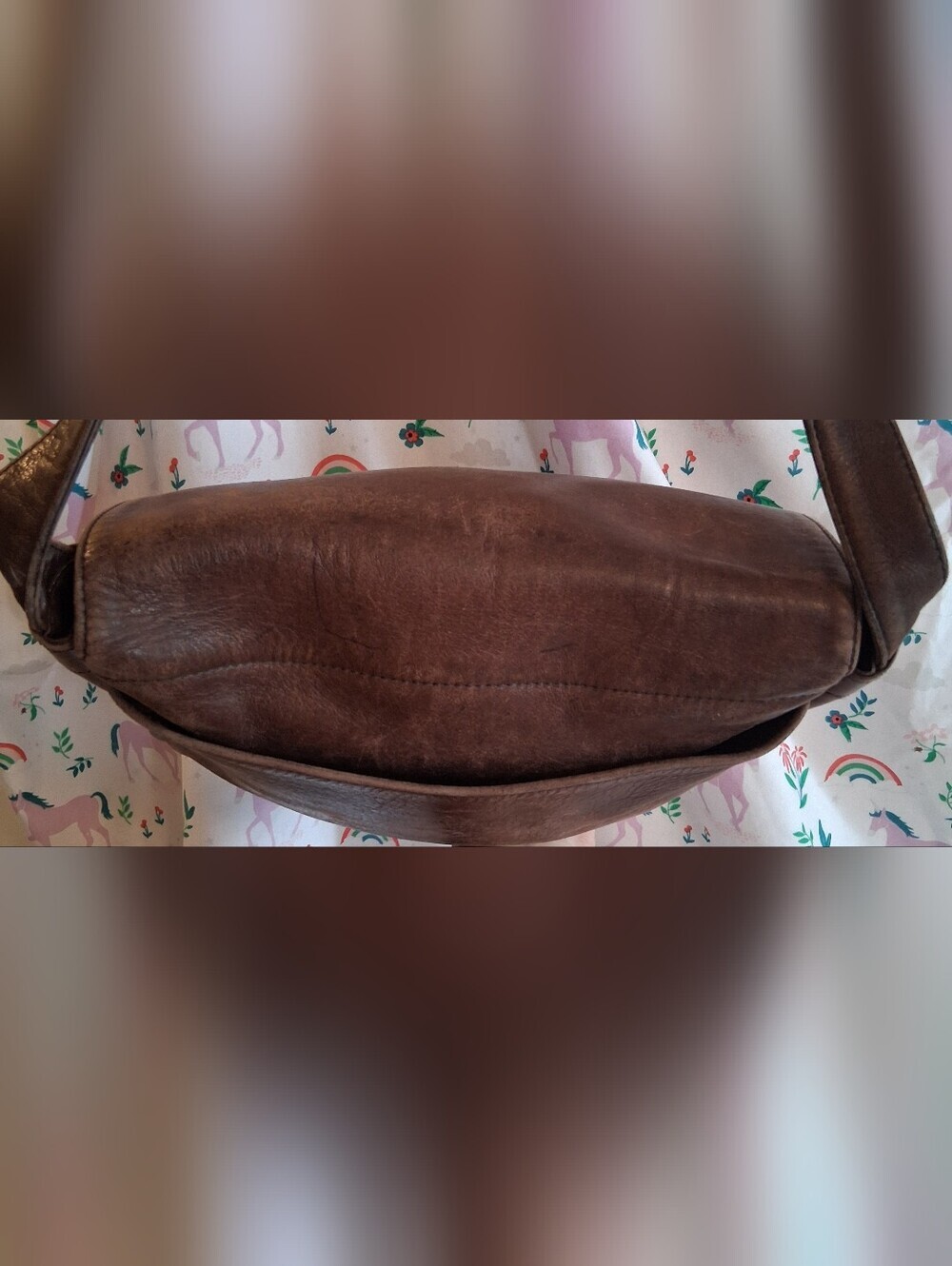 EUC Vintage 1970s Frank Clegg Brown Distressed Quiet Luxury Messenger Purse Bag - Picture 8 of 13